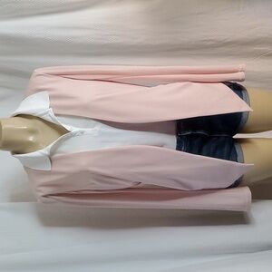 BCBGeneration Drape Front Blazer Jacket Rose Smoke Pink Size L